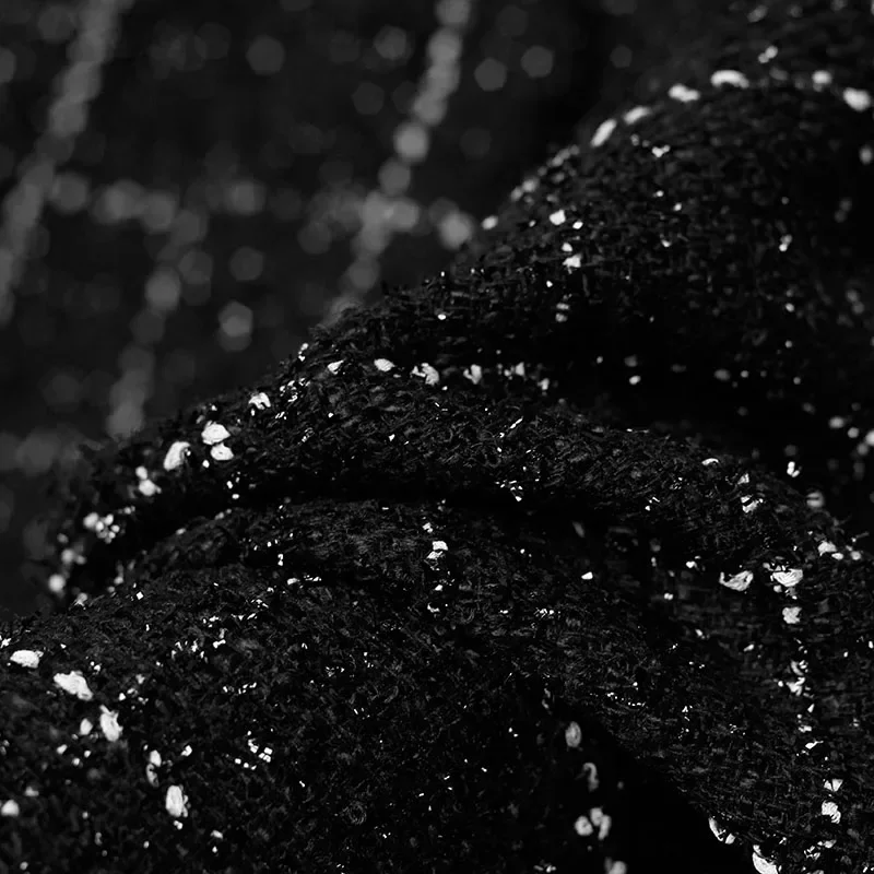 Redraspberry 150 سنتيمتر فرنسا تويد الأسود منقوشة الأقمشة الخريف سترة فستان الدعاوى مواد الملابس الخياطة القماش متر Freeshipping #2