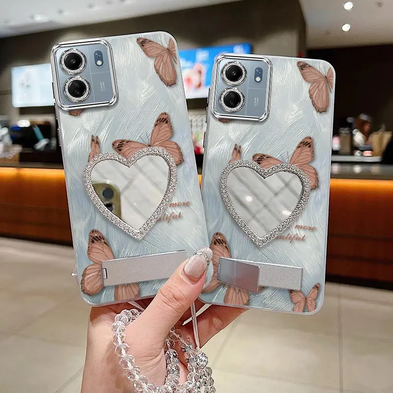 

Чехол-держатель браслета 13 C с летающей бабочкой для Xiaomi Redmi 13C 12 11A 10C 10ASport 10 Prime 9A 9C 10 9CNFC 9T 9AT Cover