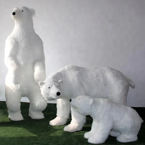 Custom Standing Big Size  Plush Animal  Toy Model Realistic White Polar Bear For Christmas Ornaments