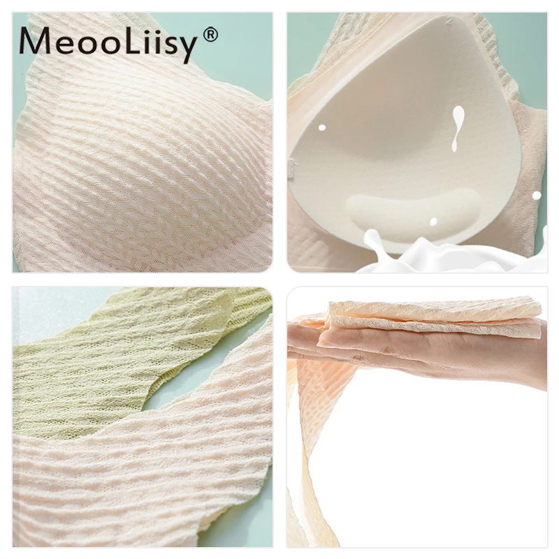 MeooLiisy-sujetadores de copa completa sin costuras para mujer, lencería de encaje sin alambre, Push Up, ropa interior para correr, Yoga, cómoda