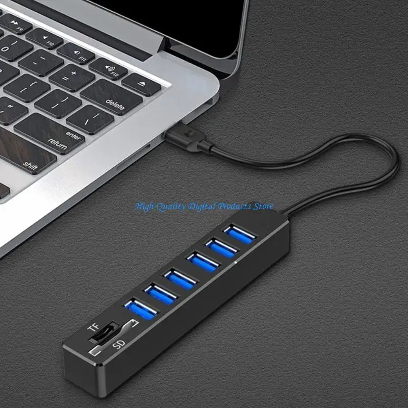 U2JE 8 PORT USB 2.0 Hub e Card Reader para compartilhamento rápido arquivos para teclado laptop para PC