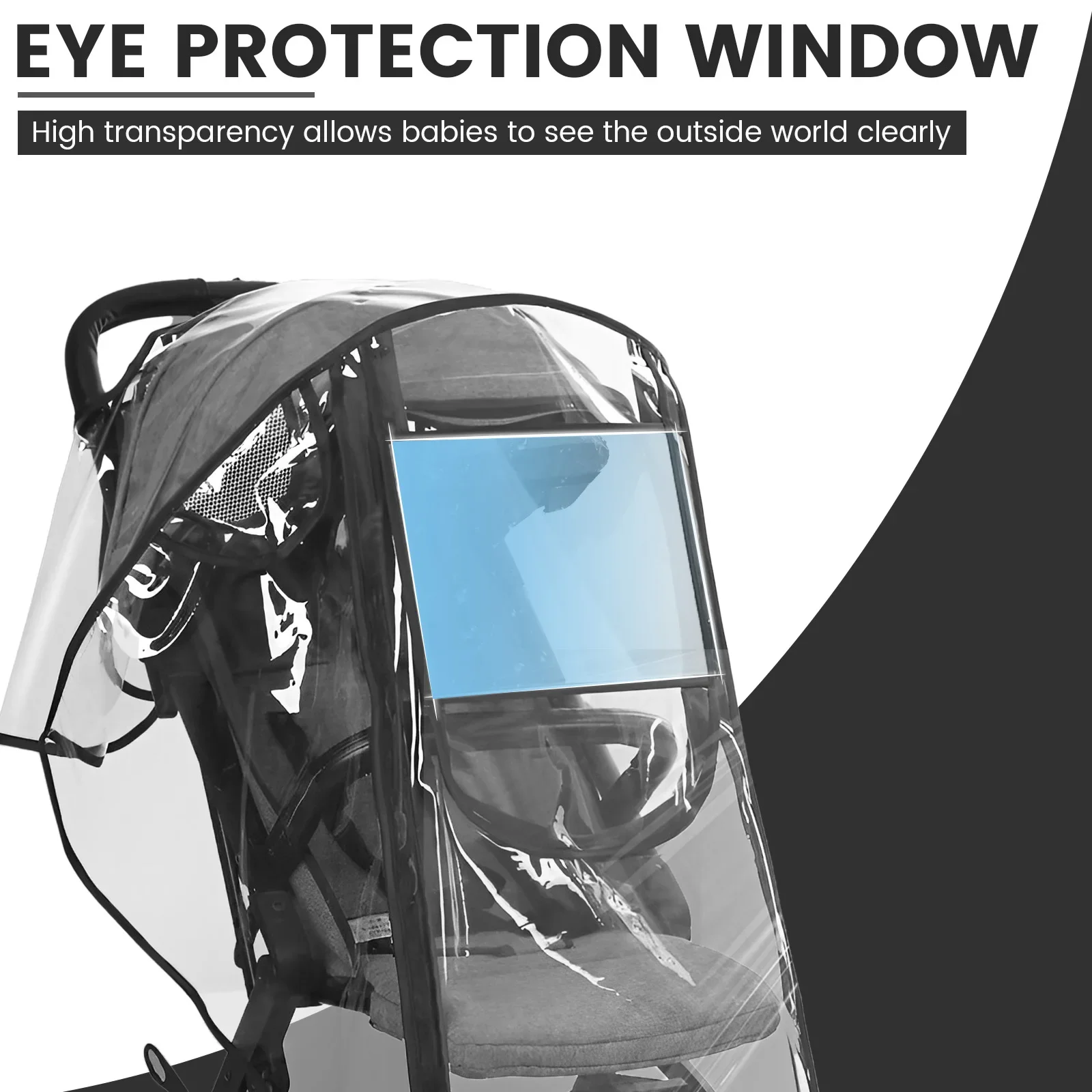 New EVA Stroller Rain Cover Dust Proof Double Zipper Closure Infant Car Rain Cover Breathable Windproof Coverfor Outdoor Travel