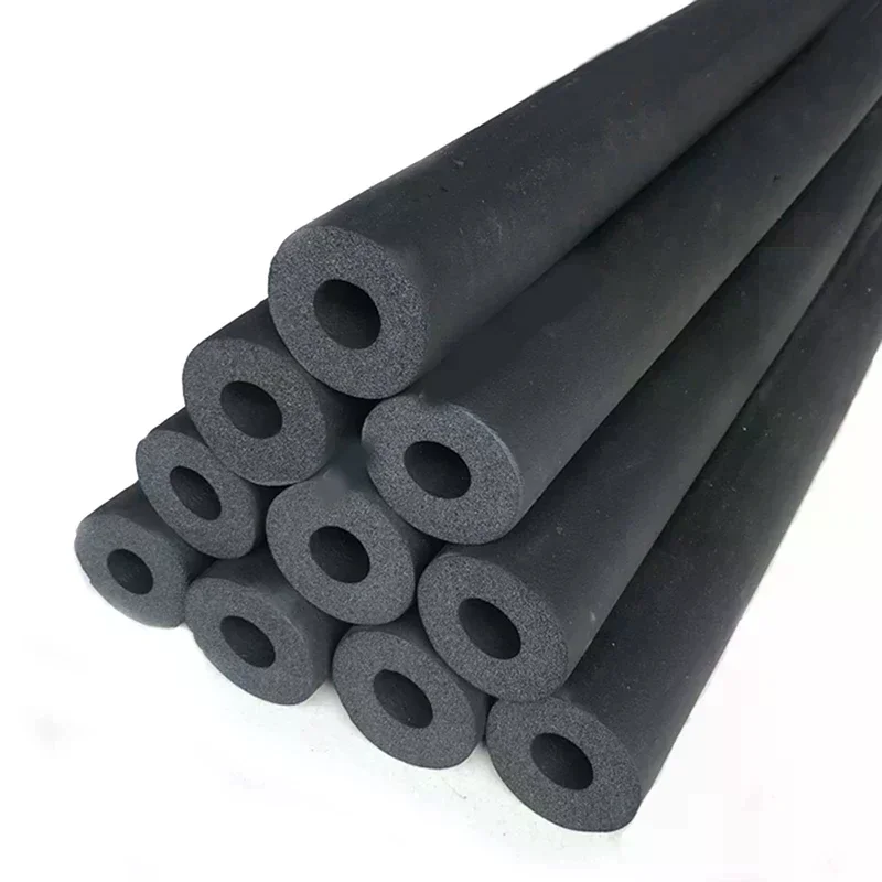 1.8M Sponge Rubber Pipe Black Waterproof Pipeline Holder Thermal Insulation Tubular Protective Sleeve For Air Conditioning