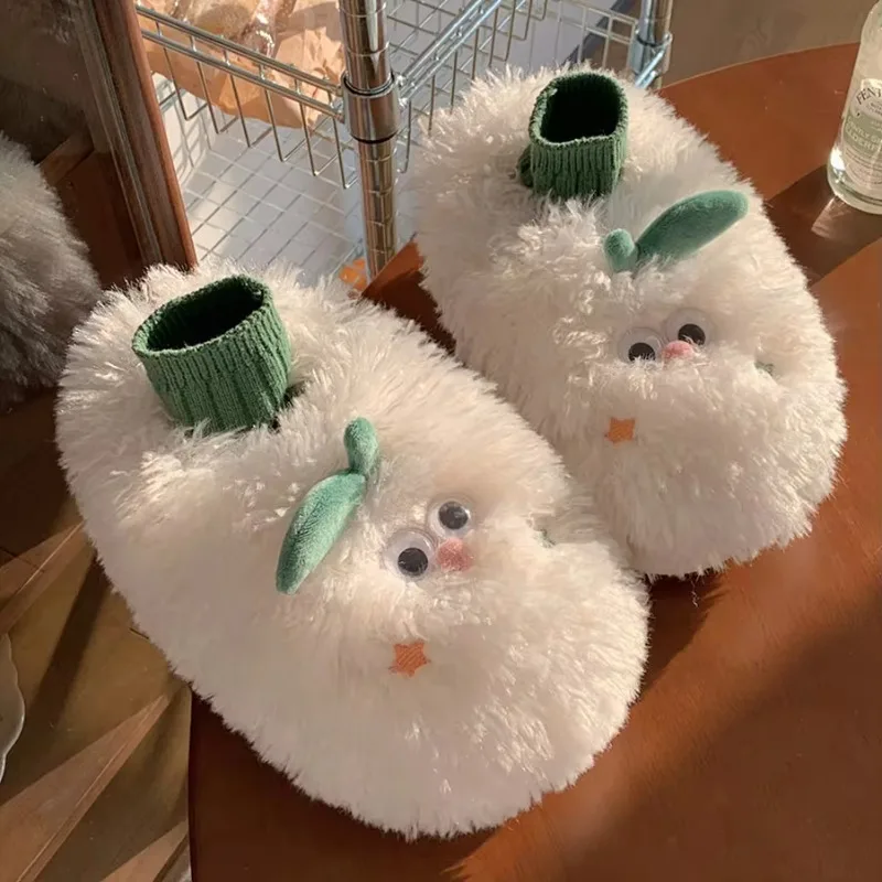 Cute chick plush cotton slippers winter Baotou women's indoor home soft bottom slippers comfortable soft bottom cotton shoes