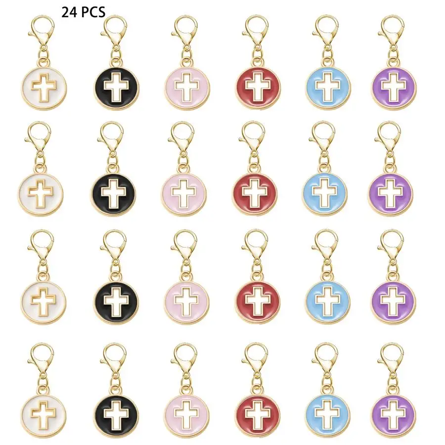 1/5/10/20/50/100pcs Easter Cross Keychain Set Mini Hollow Cross Pendants, Suitable for Home, Easter Christian Gifts, Small Key R