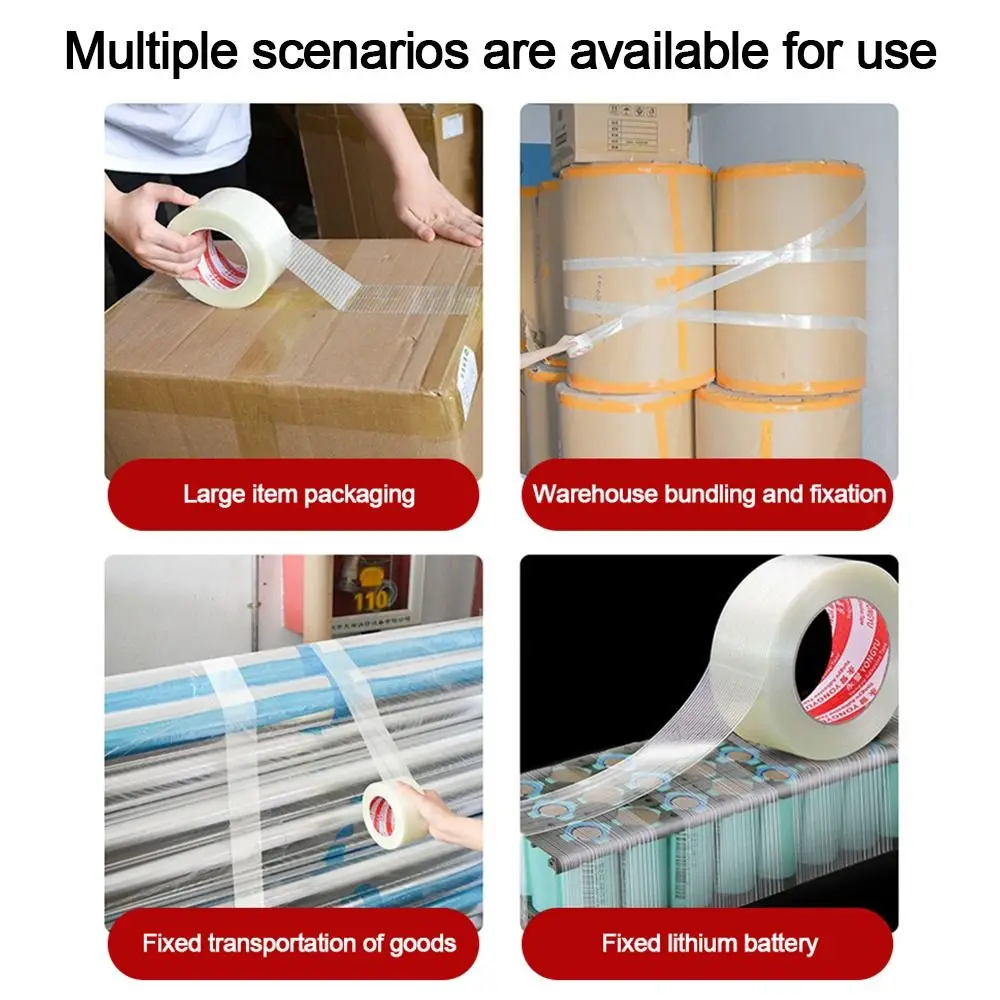 New Strong Stripes Fiberglass Tape High Temperature Resistance 25M Strapping Tape Single-sided Fixed Seal