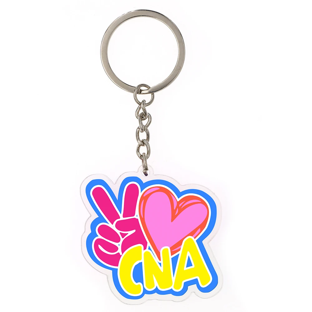 20 Pcs/Lot Nurse Accessories Medical Series Keychain CNA RN Nurse Scrub Life Acrylic Plastic Key Rings