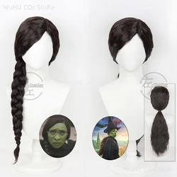 2024 New Wicked Cosplay Witches Wig Witch's Robe Elphaba Black Hair Gotic Movie Party Role-playing Black Wig Curly Hair