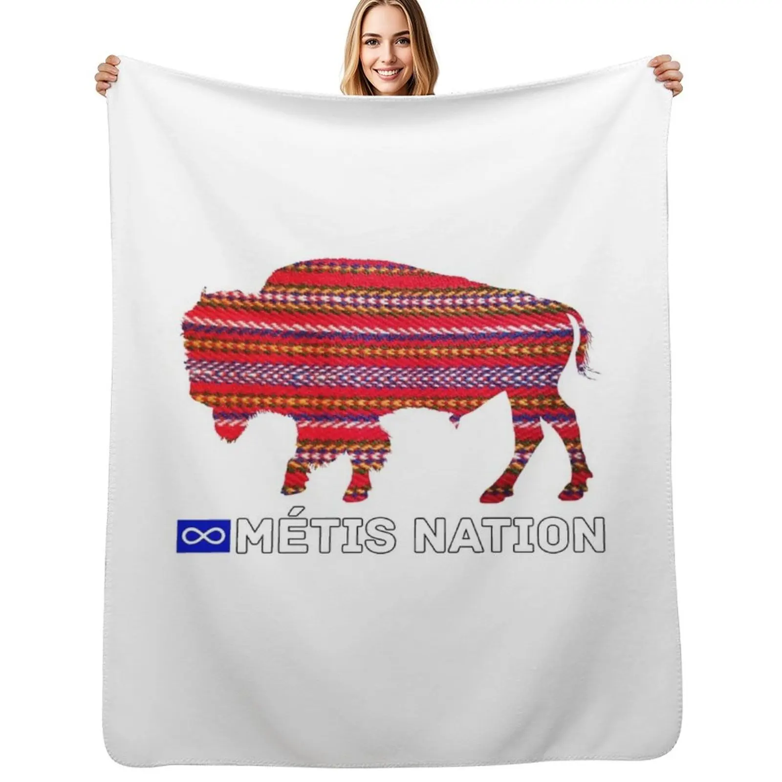 Metis Nation Buffalo Sash Throw Blanket Soft Breathable Blanket for Night Sleeping