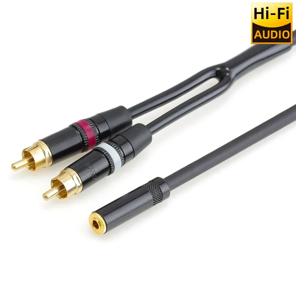 ▲ Japan Mogami 2549 HIFI 3.5mm Female To 2 RCA Extension Audio Cable Gold Plated Plug for Amplifier Speaker Computer Sound Card