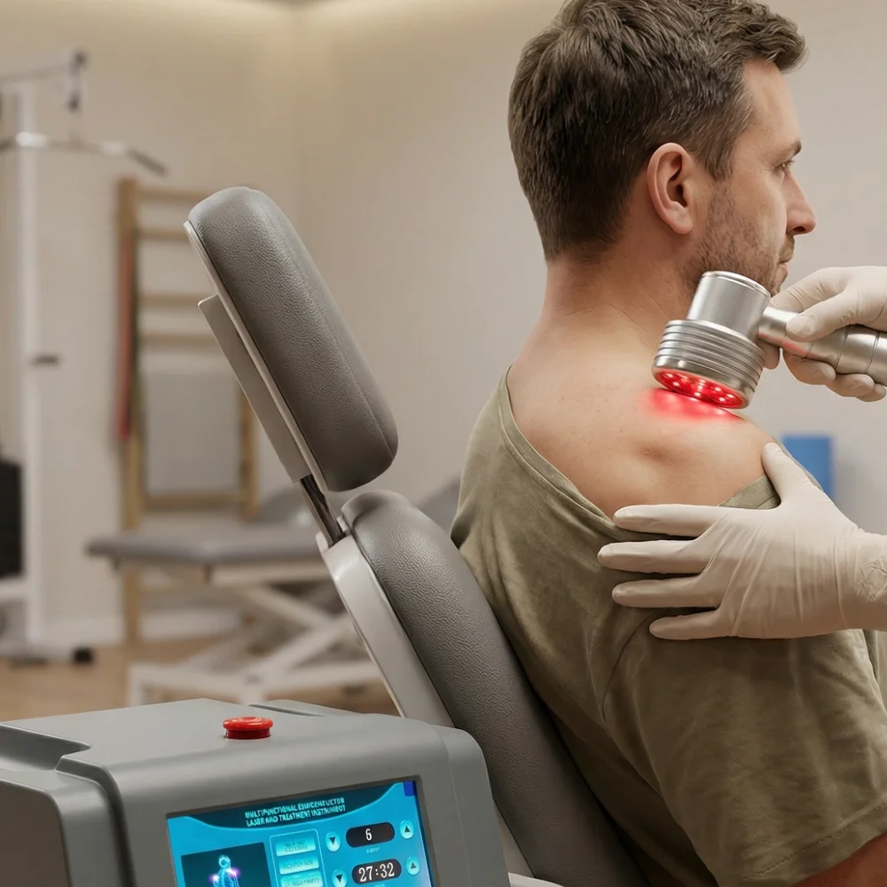 Professional Pain Relief Laser Machine, 1055mW Class 4 Therapy System with 808nm 1064nm Wavelengths for Deep Tissue Healing