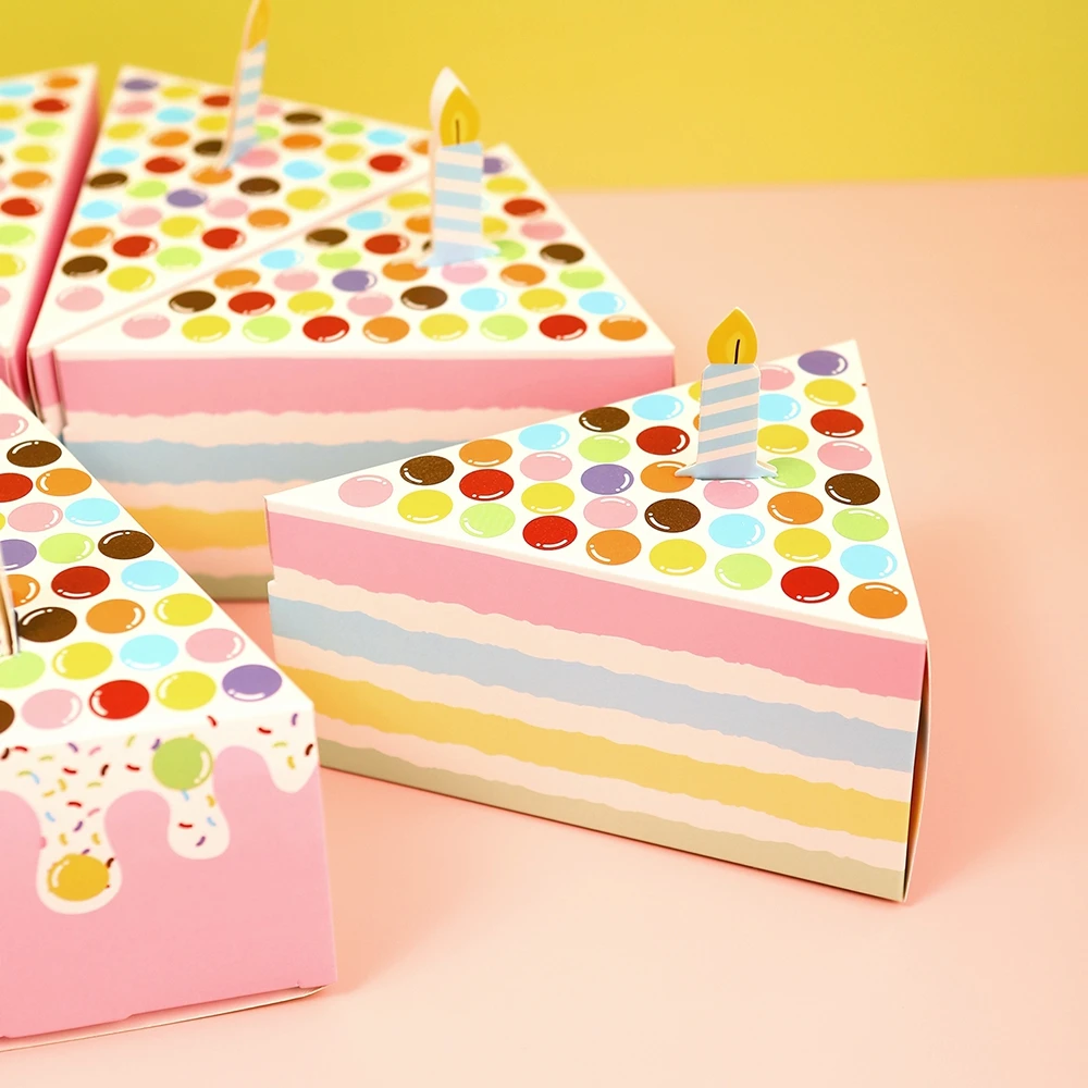 Scatola di Cracker per biscotti a forma di torta da 8 pezzi scatole regalo di carta bomboniere per Baby Shower trattare la scatola di imballaggio