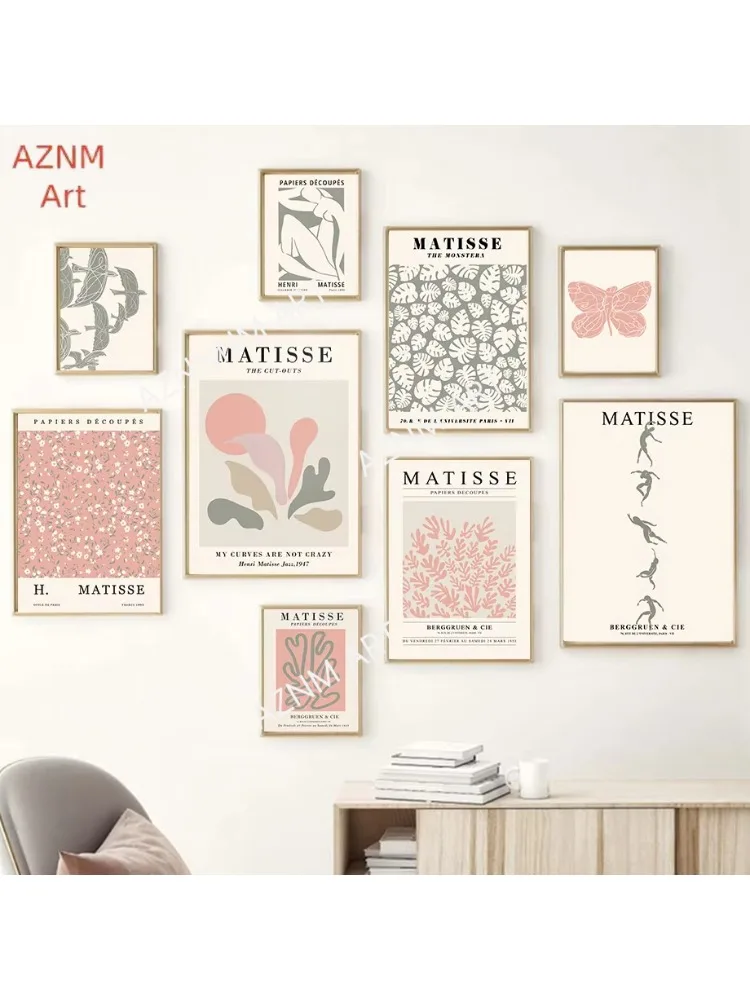 Peinture sur toile abstraite Matisse, lignes, feuilles de corail, art mural, affiches et impressions nordiques, tableaux muraux pour la décoration du salon