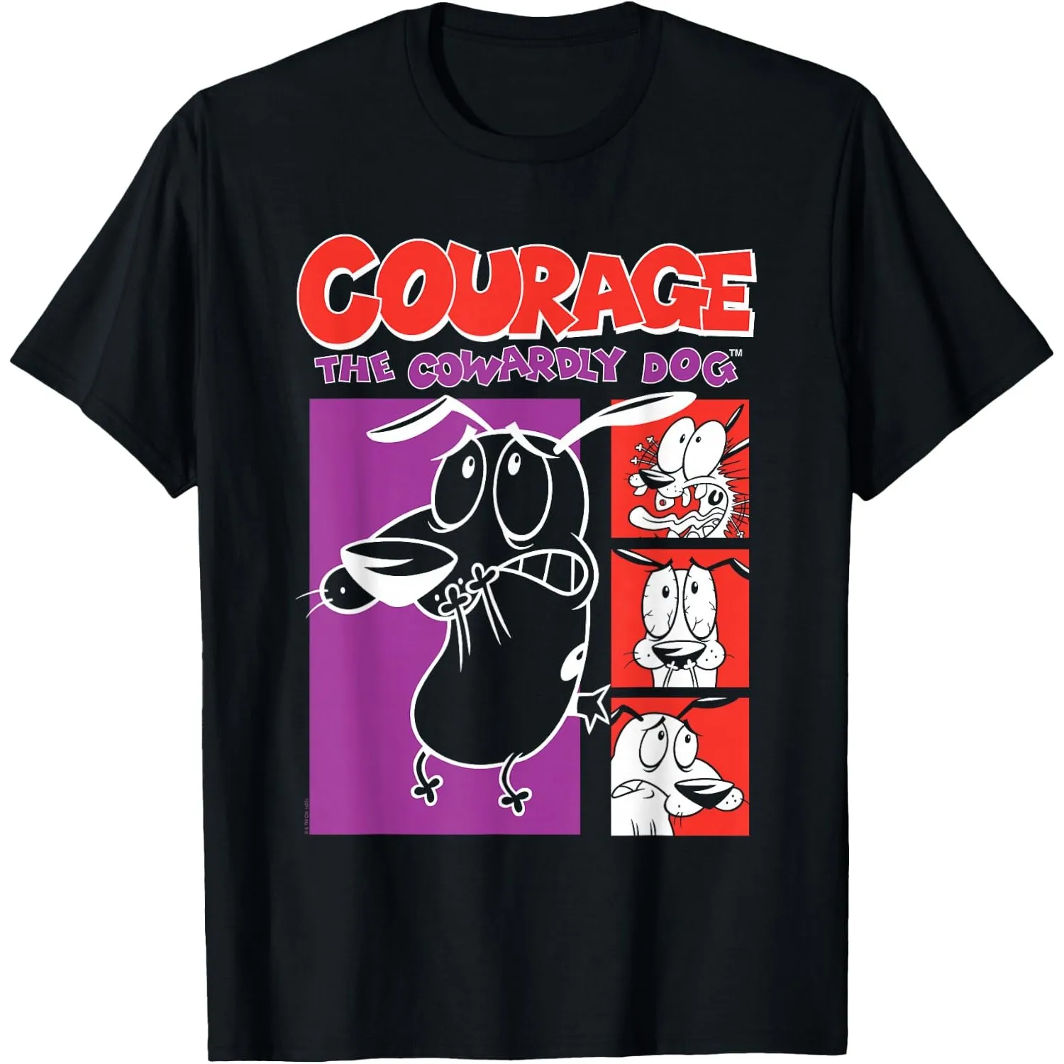 Courage the Cowardly Dog Cartoon Graphic T-Shirt for Men Soft Breathable Cotton Tee