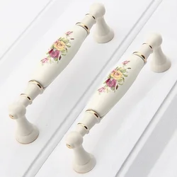 Rose Zinc Alloy Drawer Handle, Ceramic Modern Minimalist Elegant Kitchen Furniture Cabinet Pull, Shoe Locker Knob, Large