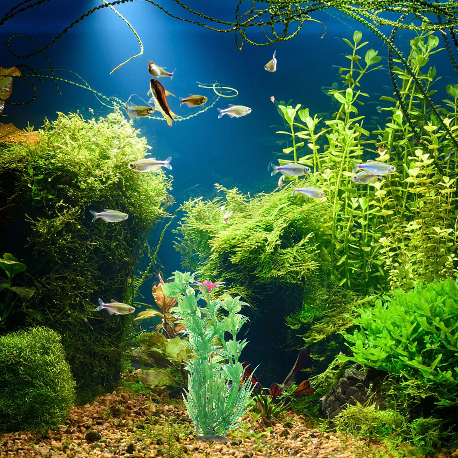 

10pcs Water Grass Decoration Aquatic Plants Fish Tank Decorative Plastic Ornament Aquarium Accessories Landscape Grass for Home