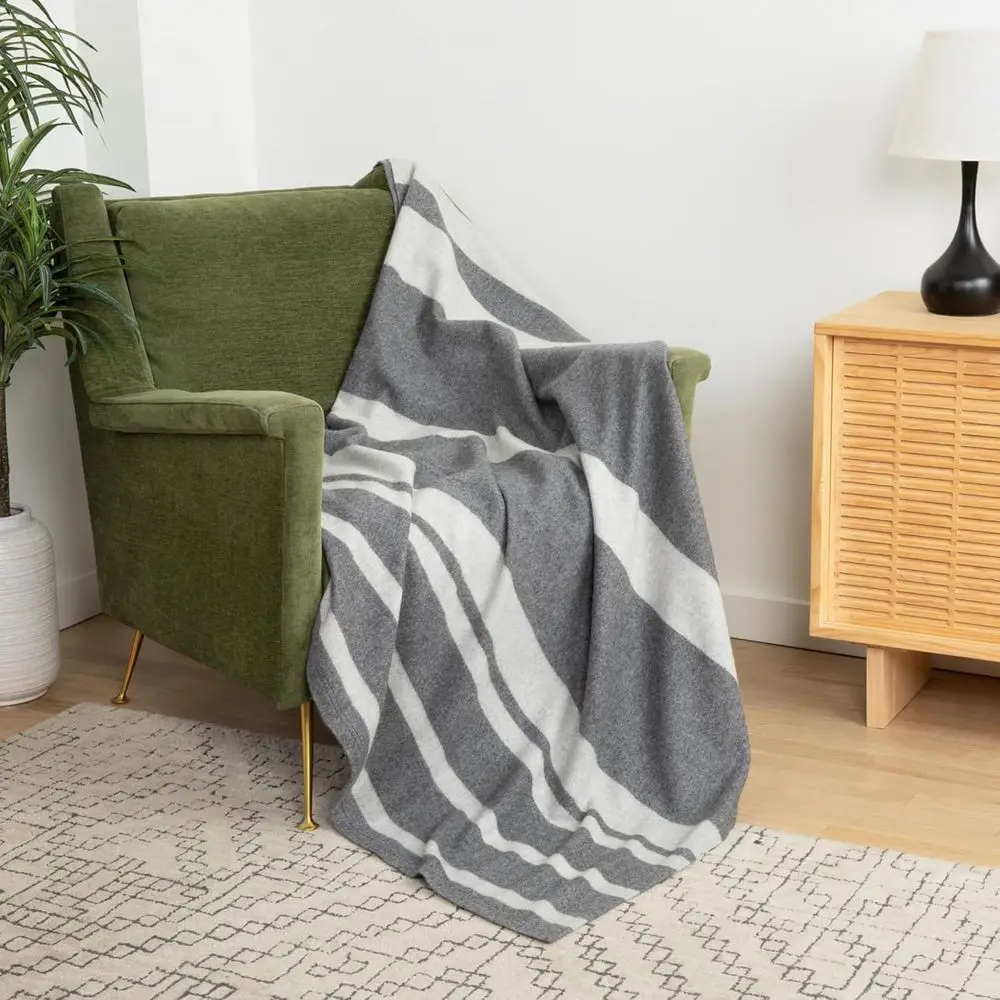 100% Pure Cashmere Throw Blanket for Couch, Sofa, & Bed, Ultra Soft Woven & Brushed Cashmere Blanket Throw, Large Full Size 74”x