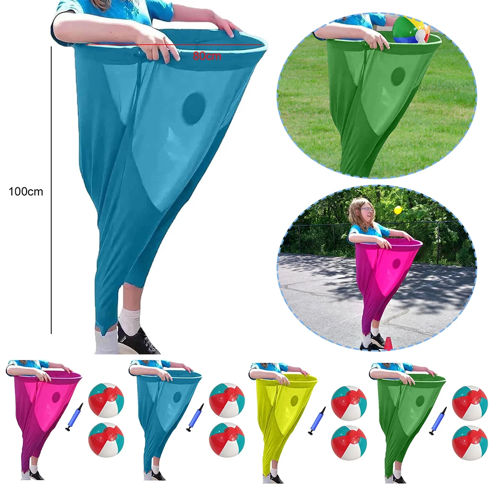 

Granny Pants Yard Game Sets 1Pcs Freaky Party Games Pants with 4 Bouncy Balls 2 Marker Cones Yard Game Field Family Reunion Game