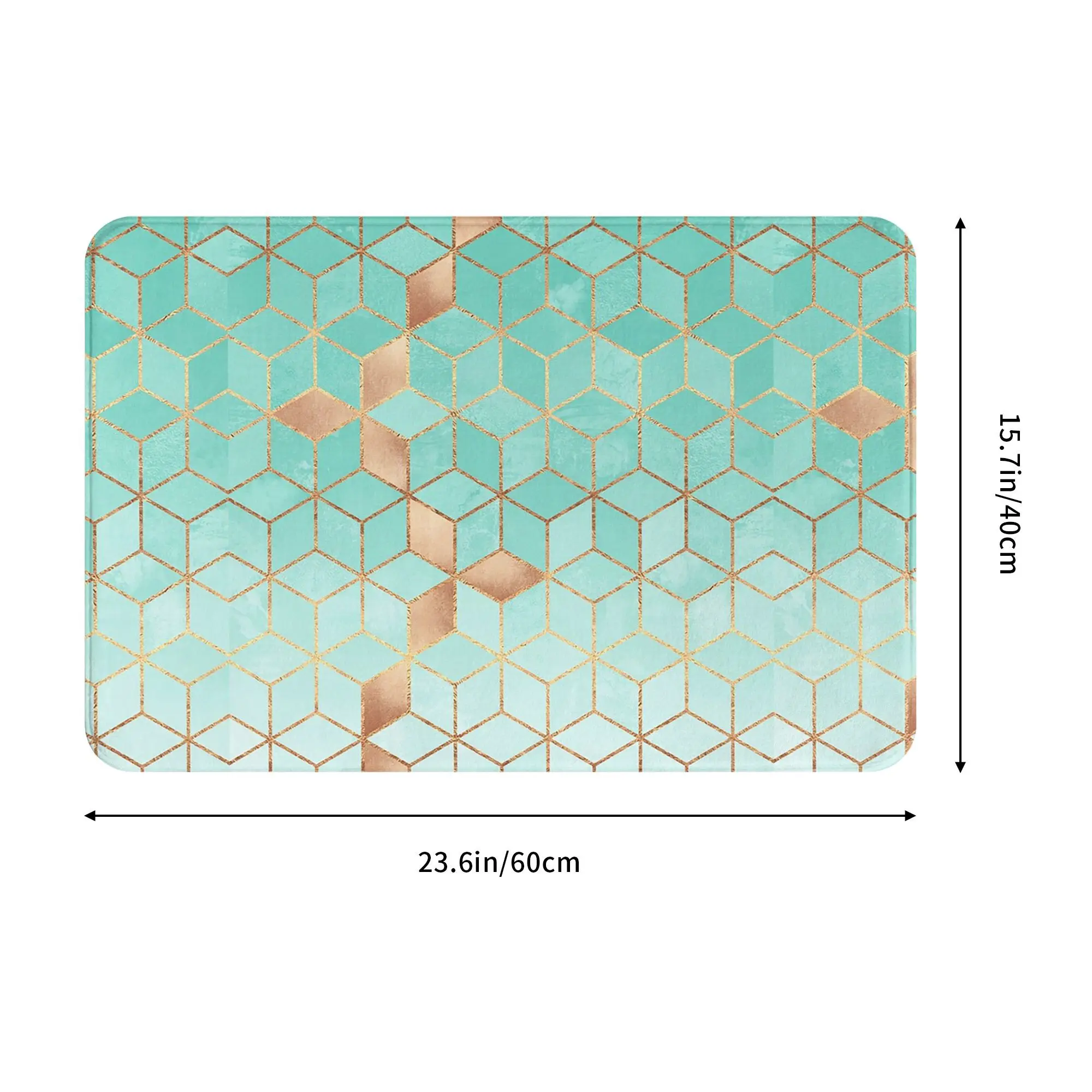 Soft Gradient Aquamarine Non-slip Doormat Floor Mat Sand Scraping Carpet Rug for Kitchen Entrance Home Living room Footpad Mats
