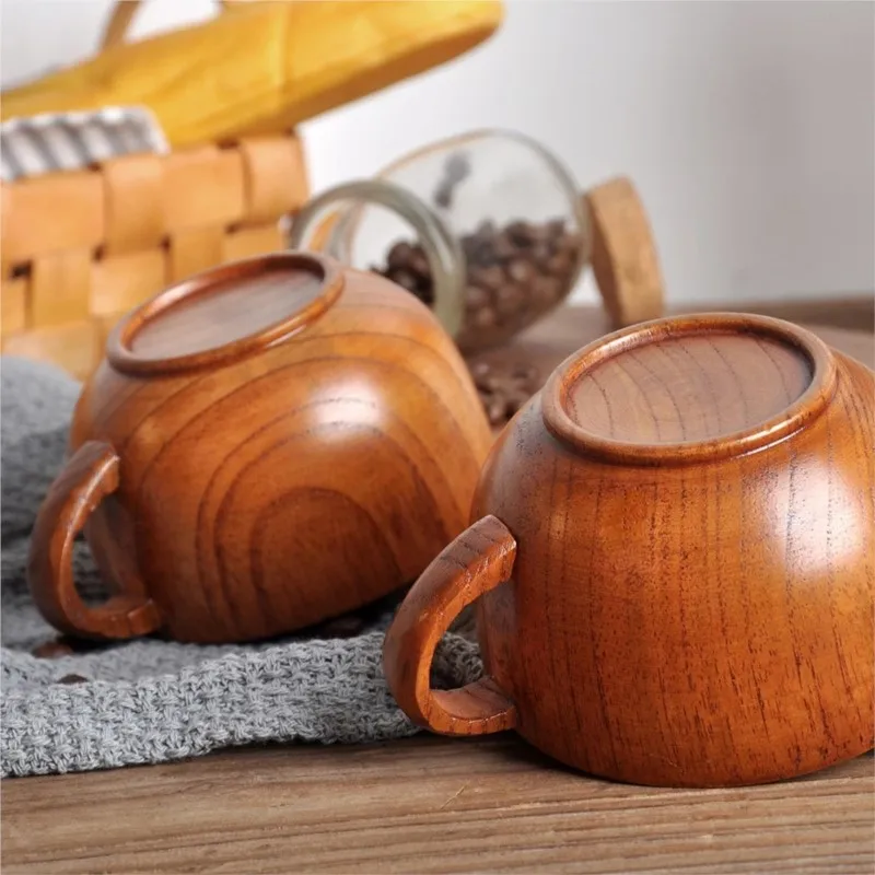Wooden Cup Wood Coffee Tea Beer Juice Milk Water Mug Primitive Handmadeleisure Durable Practical Convenience Home