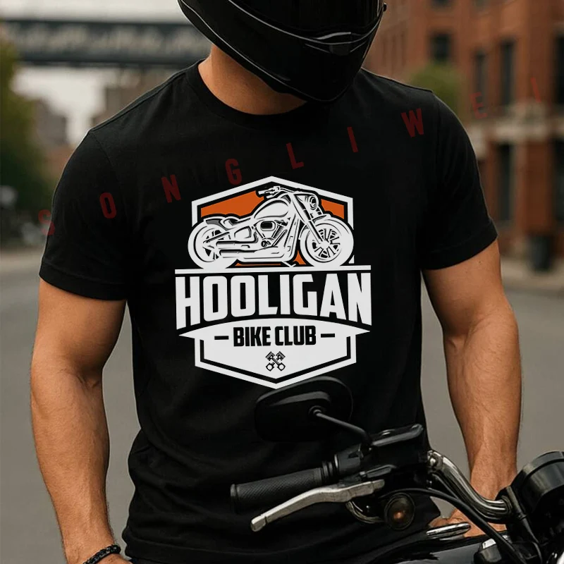 

Big Bike Motorcycle Club Emblemcotton T-Shirt Moto Fans New Fashion Summer Men Short Sleeve O-Neck T Shirt Tees