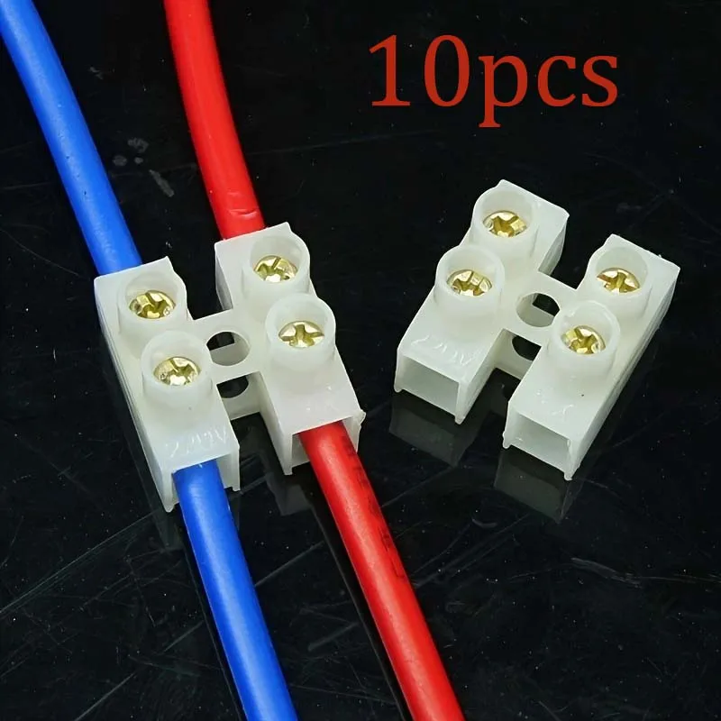 10Pcs 2P terminal block Plastic Wire Connector Screw Cable Connector Wire Connector Strip