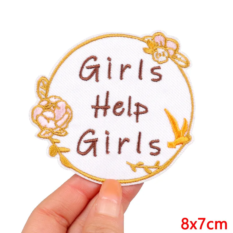 Feminism Patch DIY Iron On Patches For Clothing Girl Power Embroidery Patch Slogan Patches On Clothes Sewing Embroidered Sticker