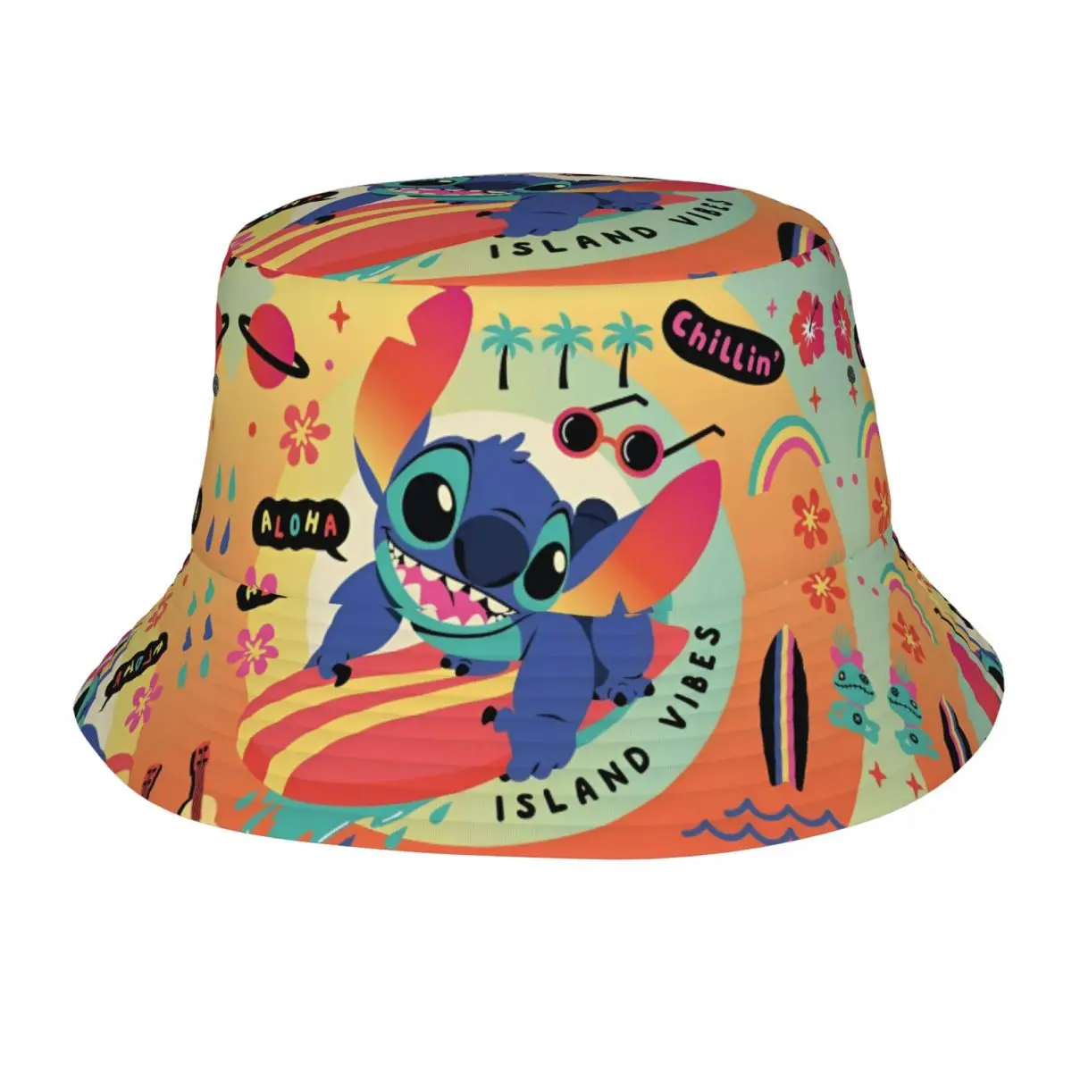 

Stitch Cartoon Bucket Hats Summer Beach Hatwear Merch Surfer Lovely Fisherman Caps for Outdoor Sport Teen Boonie Hat Lightweight
