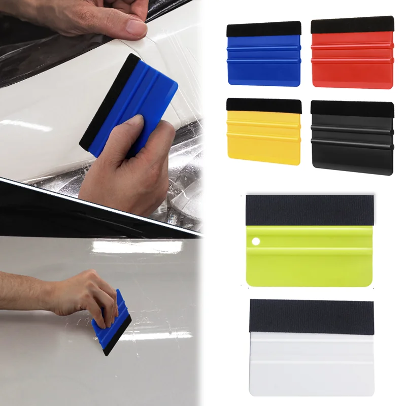 

1Pcs Car Stickers Film Install Squeegee Vinyl Carbon Fiber Scraper with Felt Squeegee Tool Film Wrapping Car Wrap Tools 10x7cm