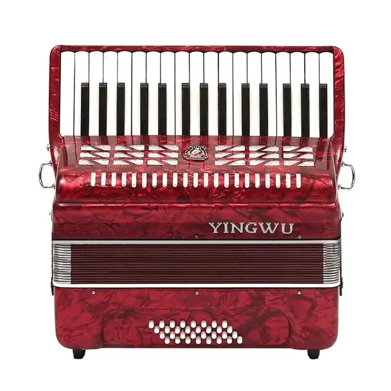 Heroic Piano Accordion Keyboard Instrument 120 Bass 3 Chorus Keyboard Parrot Accordion Strap Pack