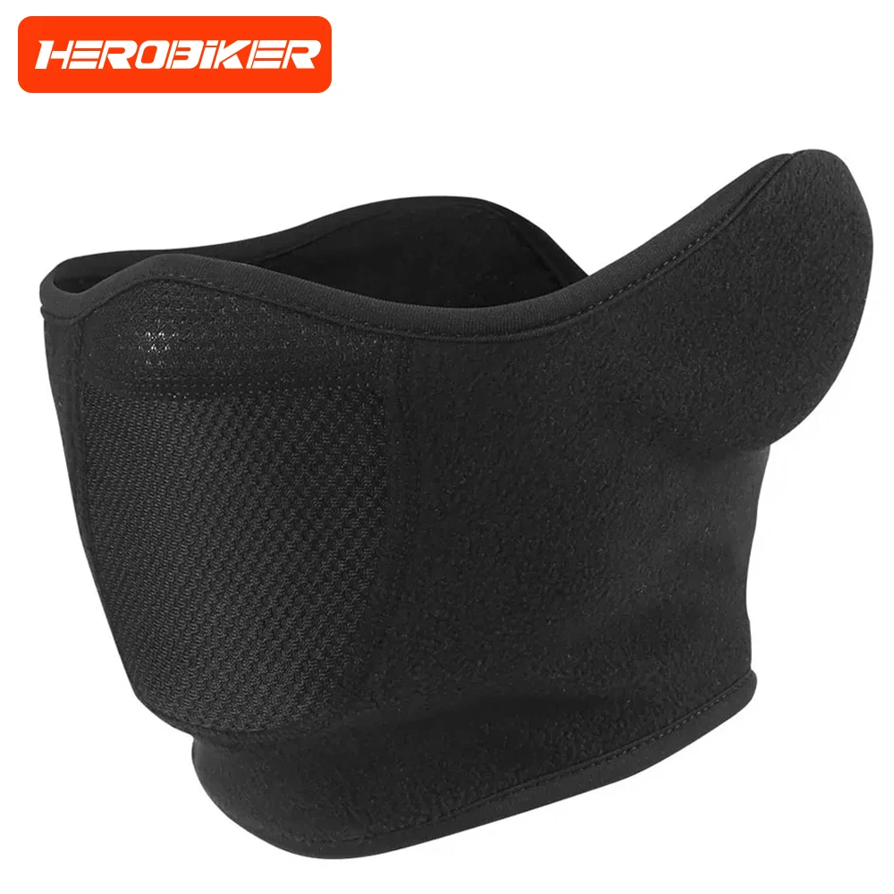 

HEROBIKER Motorcycle Cycling Mask Windproof Ear Motorcycle Bicycle Mask Motorcycle Warm Half Face Mask Black Balaclava