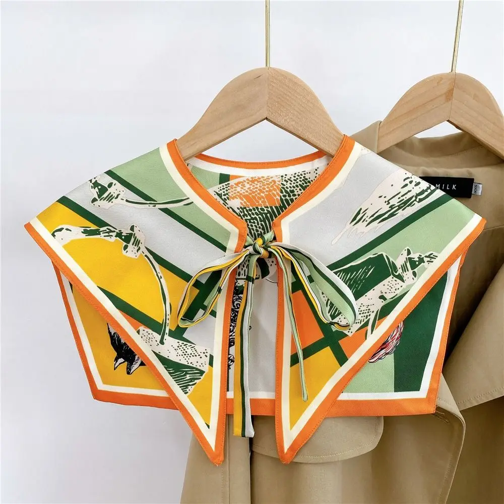 Women Shirt Detachable Fake Collar Ladies Floral Pattern False Fake Collar Vintage Half Shirt Necklace Shawl Shoulder Wraps