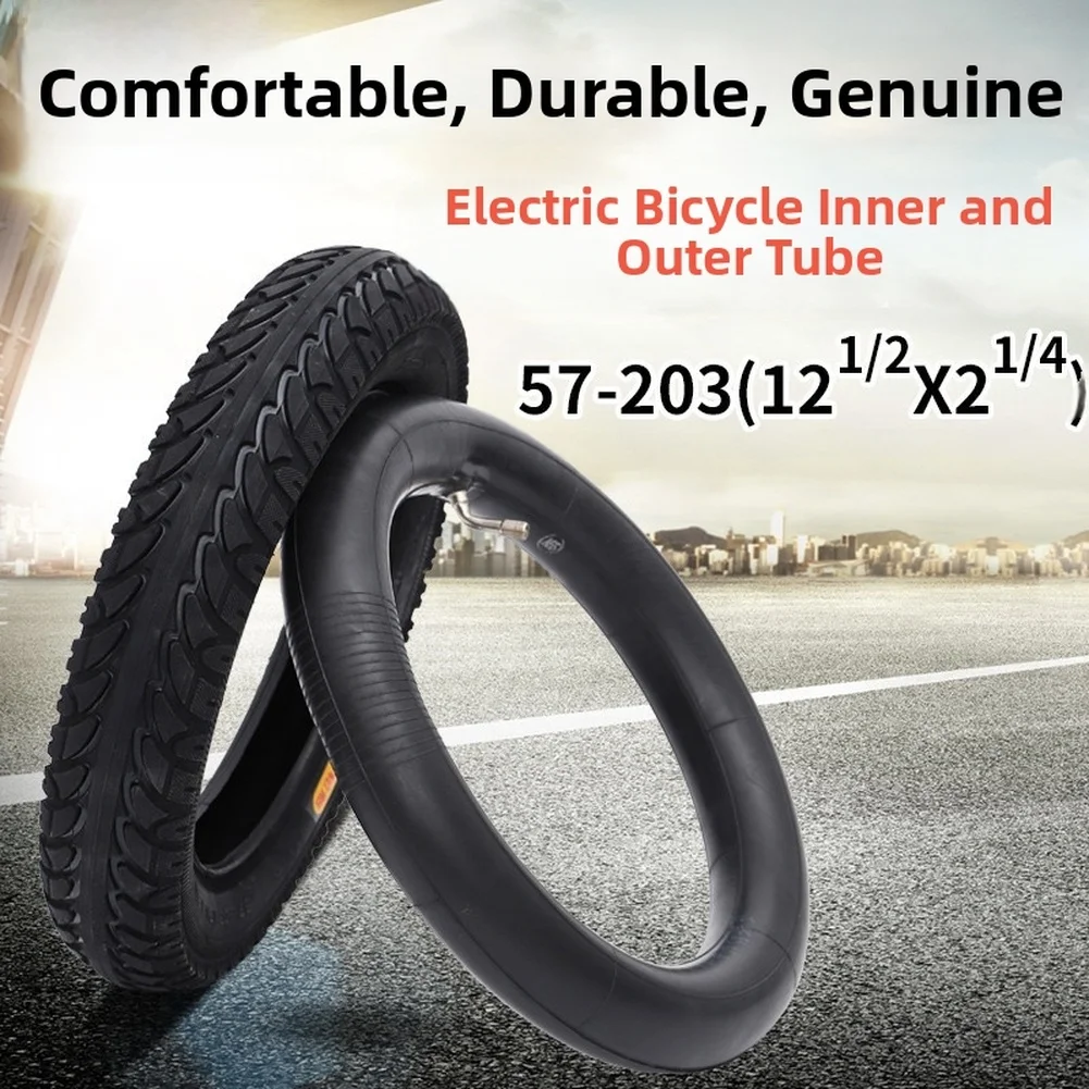 /12 /1/2x21/4 /Electric Bicycle Tire 12 Inch Inner Outer Tube Set High Wear Resistant Rubber With Enhanced Grip Tread For Scoote