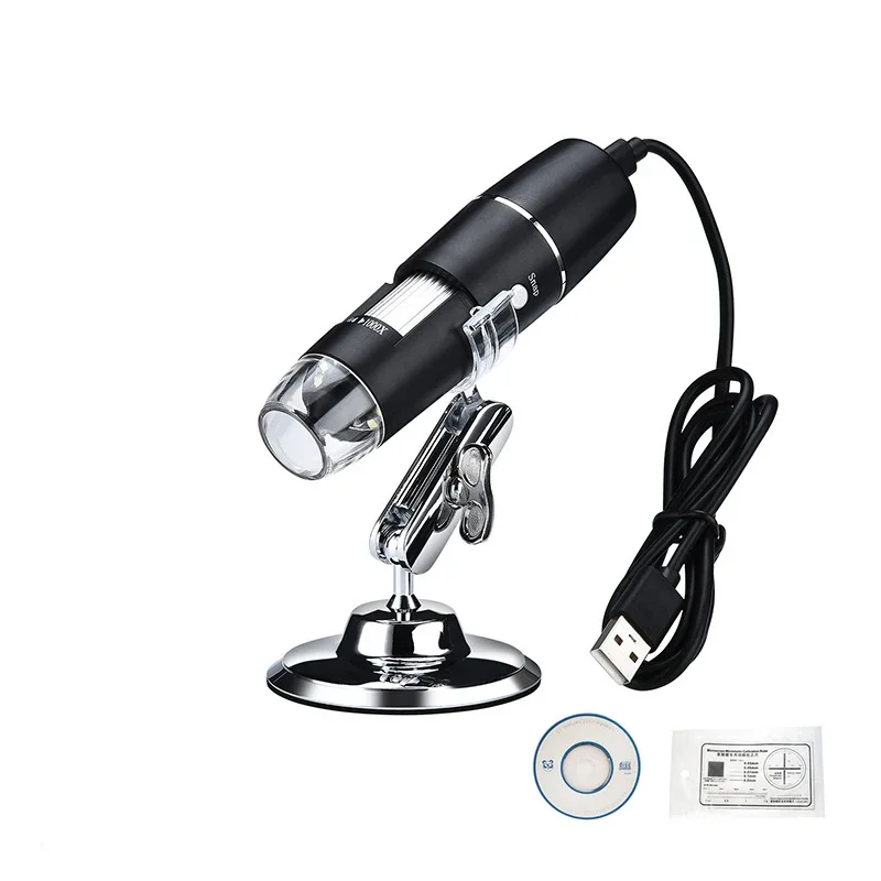 

1600X 1000X USB Microscope Handheld Portable Digital Microscope USB Interface Electron Microscopes with 8 LEDs with Bracket
