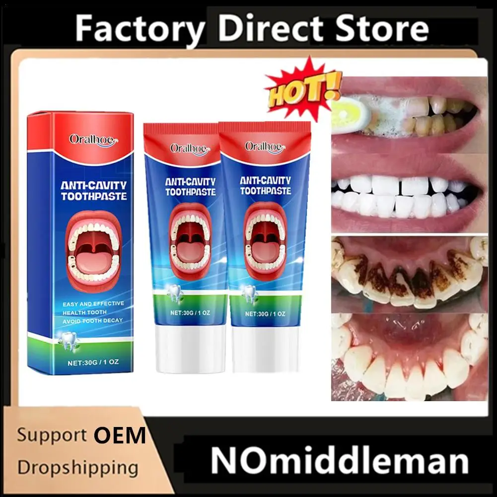 

2Pcs Anti Decay Toothpaste Dental Caries Repair Cream Decay Protect Teeth Remove Plaque Toothache Relieve Periodontitis Protect