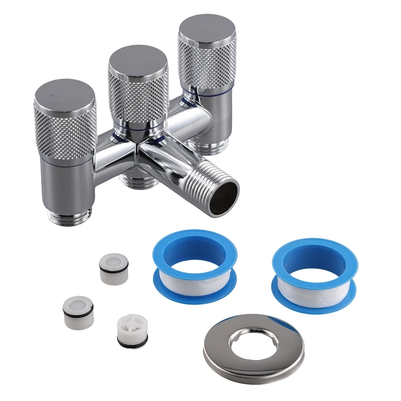 

One Into Three Out Of The Bathroom Kitchen Stainless Steel Inlet Valve Fittings Valve Toilet Fittings Bathroom Fittings