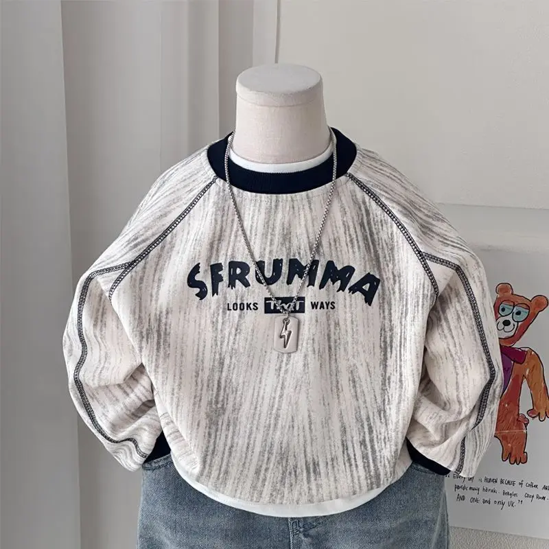 2026 New Boys Tie Dye Hoodie Autumn Winter Long Sleeve Pullover Sweatshirt Cool Fashion Streetwear Kids Tops