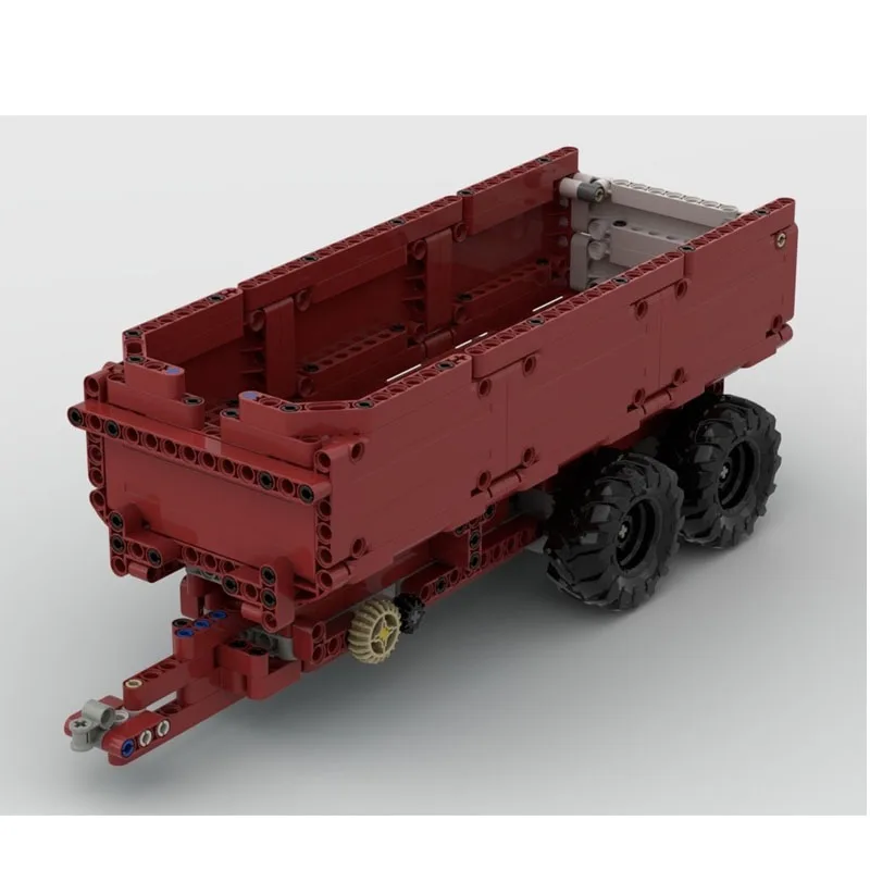 Building Blocks MOC-277294 Construction Site Tilt Transport Three-Axle Dump Trailer 416 Parts Birthday Christmas Toy Gift