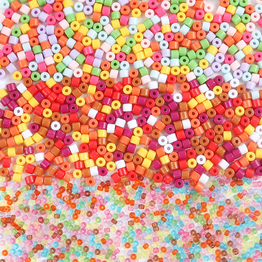 

New 6mm Cylindrical Bracelet Beaded Jewelry Handmade Accessories Loose Bead Multi-Color Gradient Acrylic Solid Beads