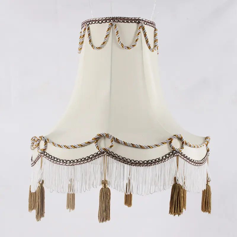 European-style beige silk fabric floor lamp table lamp fabric lampshade, new creative special-shaped palace lamp lampshade
