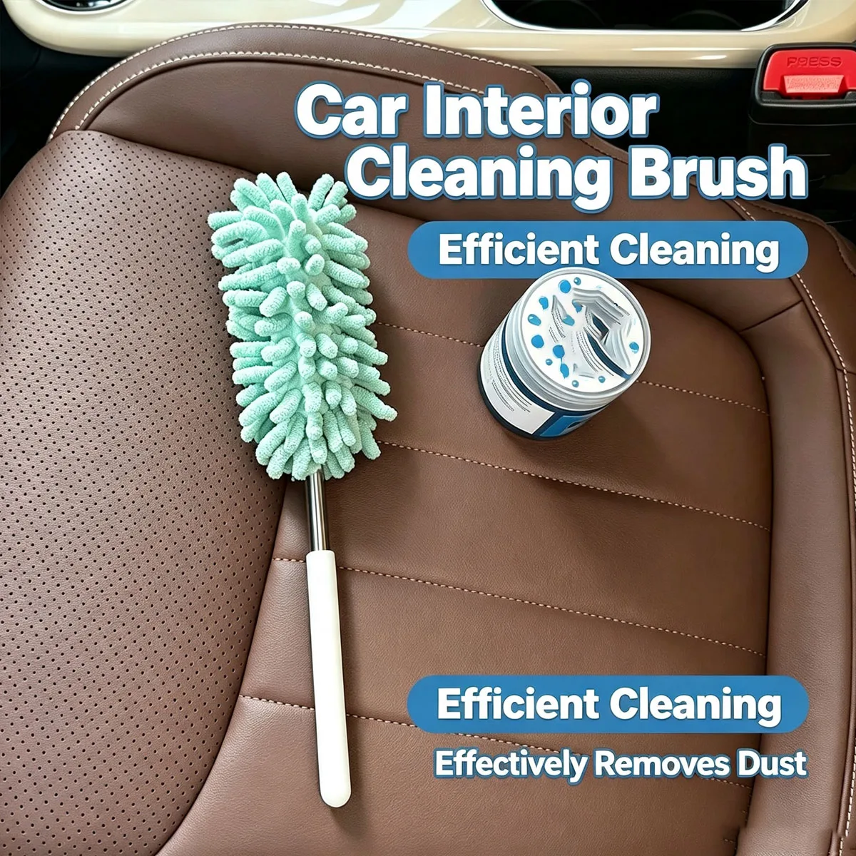 Car Duster Brush, Extendable Soft Dusting Tool for Vehicle and Home Bookshelf Cleaning, Car Accessory