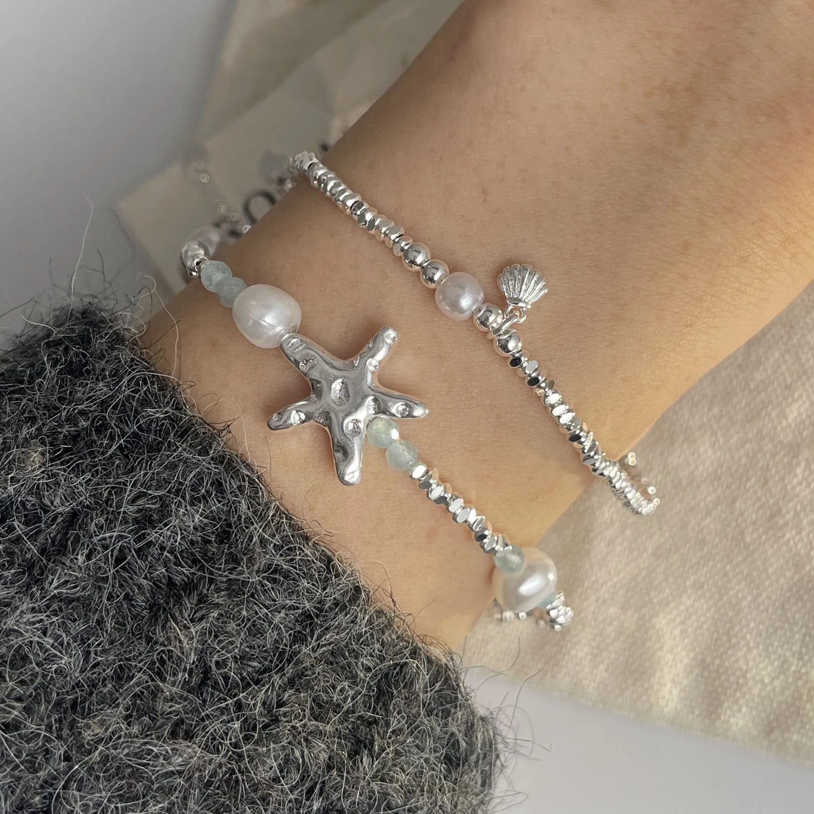 100% Solid 925 Sterling Silver Retro Bracelet for Women Men Vintage Handmade Starfish Shape Bracelet Birthday Gift