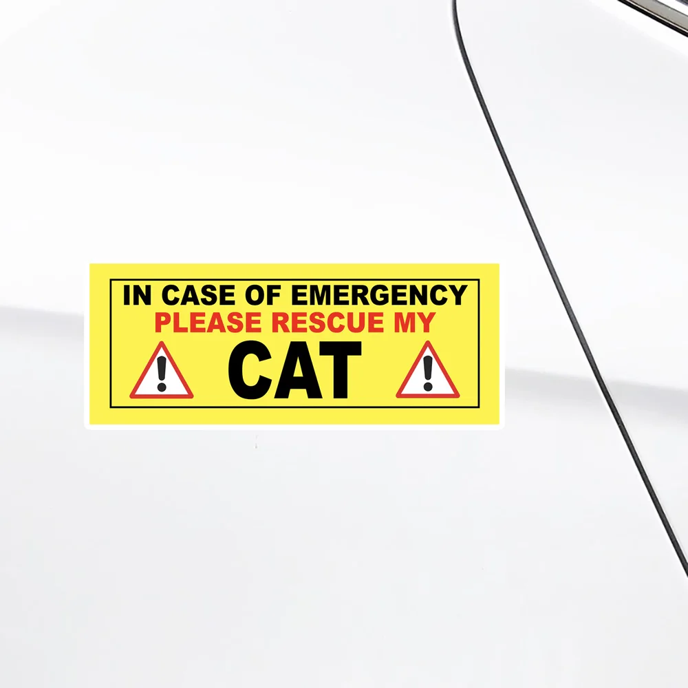 YJZT 15*5.8CM In Case Of Emergency Please Rescue My Cat Car Sticker Decal