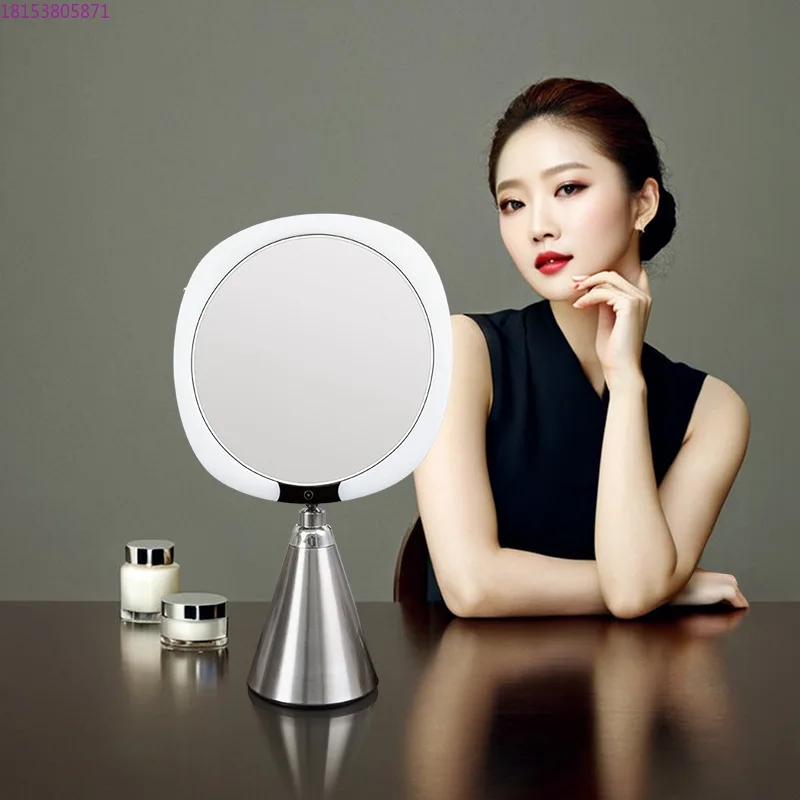 Light luxury desktop vanity mirror Double-sided portable mirror can be enlarged and lifted