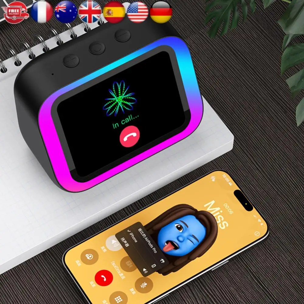 

Умный динамик, голосовой помощник, домашний динамик, будильник с RGB-подсветкой для спальни, гостиной