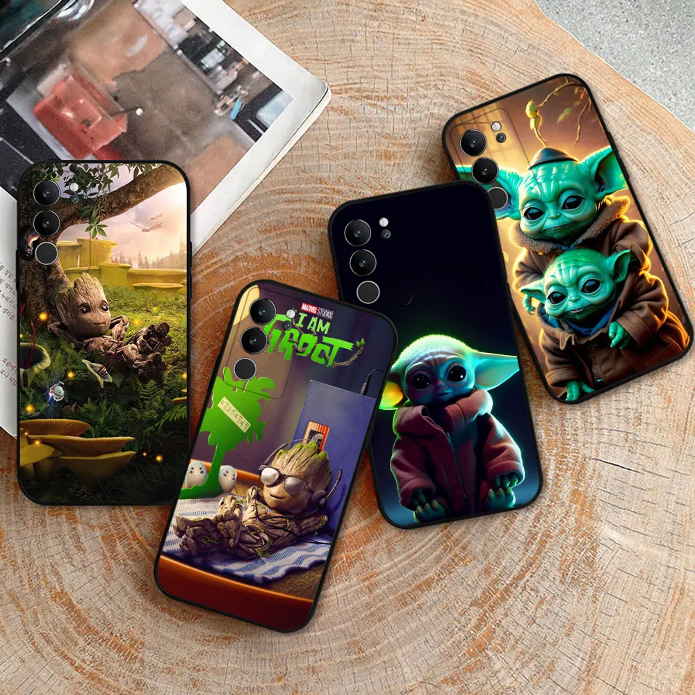 Marvel Cute Baby Yoda Groot Phone Case For VIVO V30 V29 V29E V27 V27E V25 V23 V23E V21 V21E V20 V20SE V17 V15 V11 V11I PRO Cover