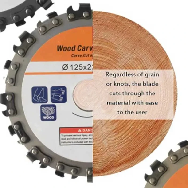 125x22mm 16 Tooth Wood Carving Disc Grooving Cutting Wheel for 5 Inch Angle Grinder