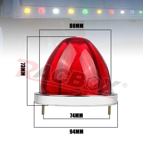 Imagen 2 del producto 2/4 Uds. Indicadores de luz estroboscópica de sandía grande lámpara de señal de giro luz de marcador Led para remolques de camiones caravana camión 12V 24V