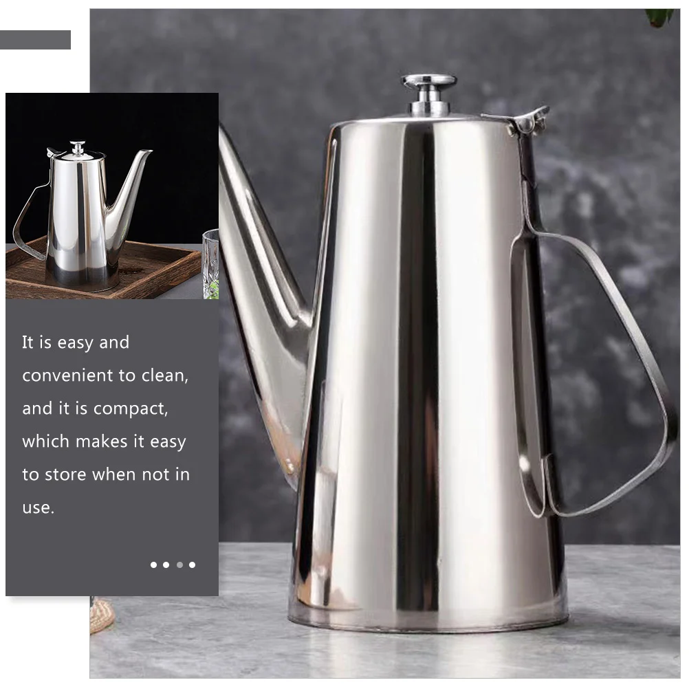 Stainless Steel Kettle Tea Jug Water Pitcher Household Oil Pot Coffee Daily Stovetop Child