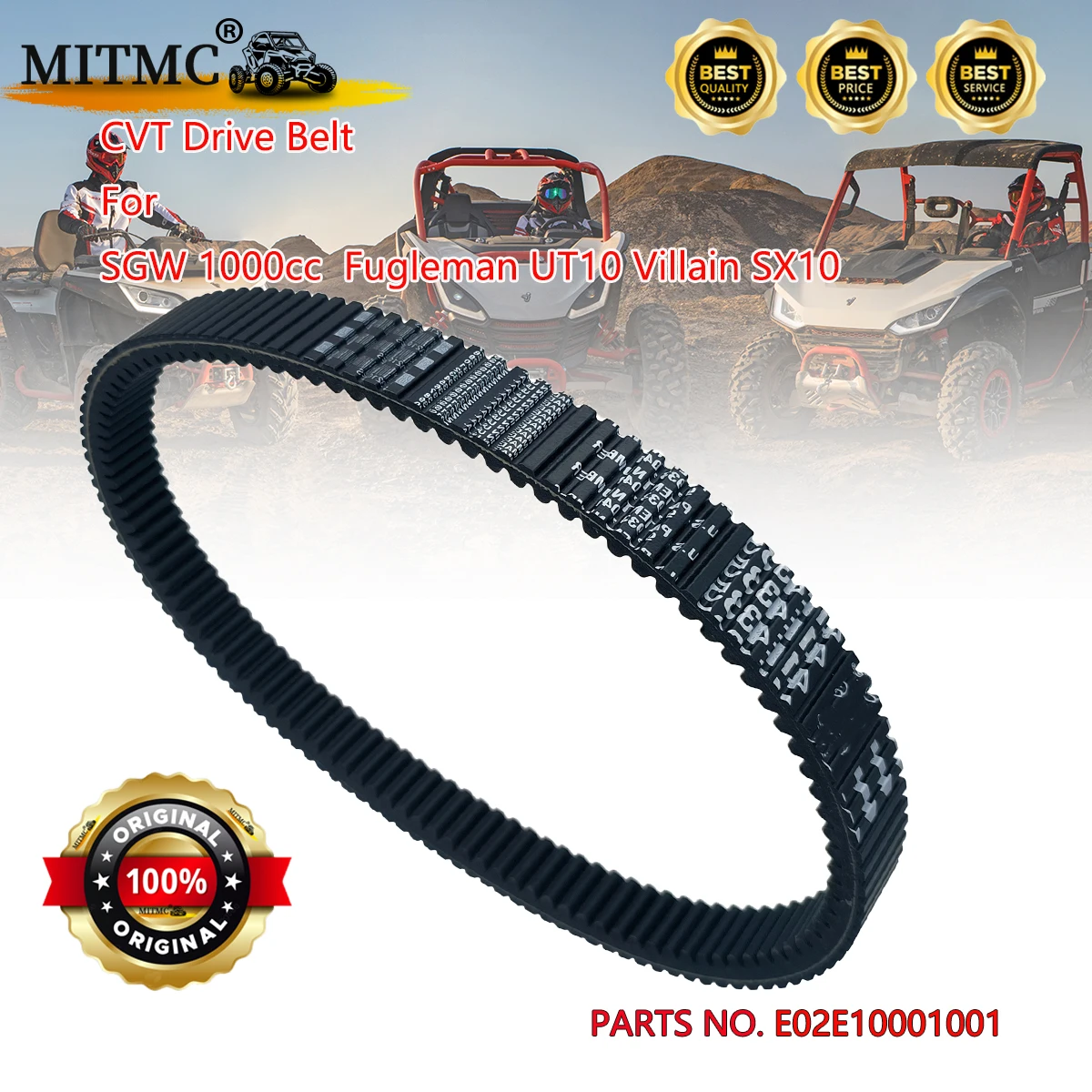 Original CVT Drive Belt 101-33.7-28(HZ) For SGW 1000cc  Fugleman UT10 Villain SX10  E02E10001001